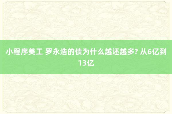 小程序美工 罗永浩的债为什么越还越多? 从6亿到13亿